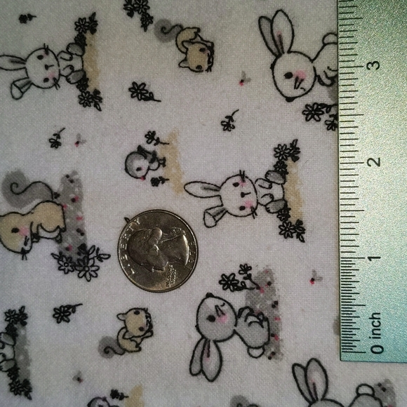 Joann Fabrics Super Snuggle Bunny Squirrel Woodland Animal Fabric Destash - Picture 3 of 6